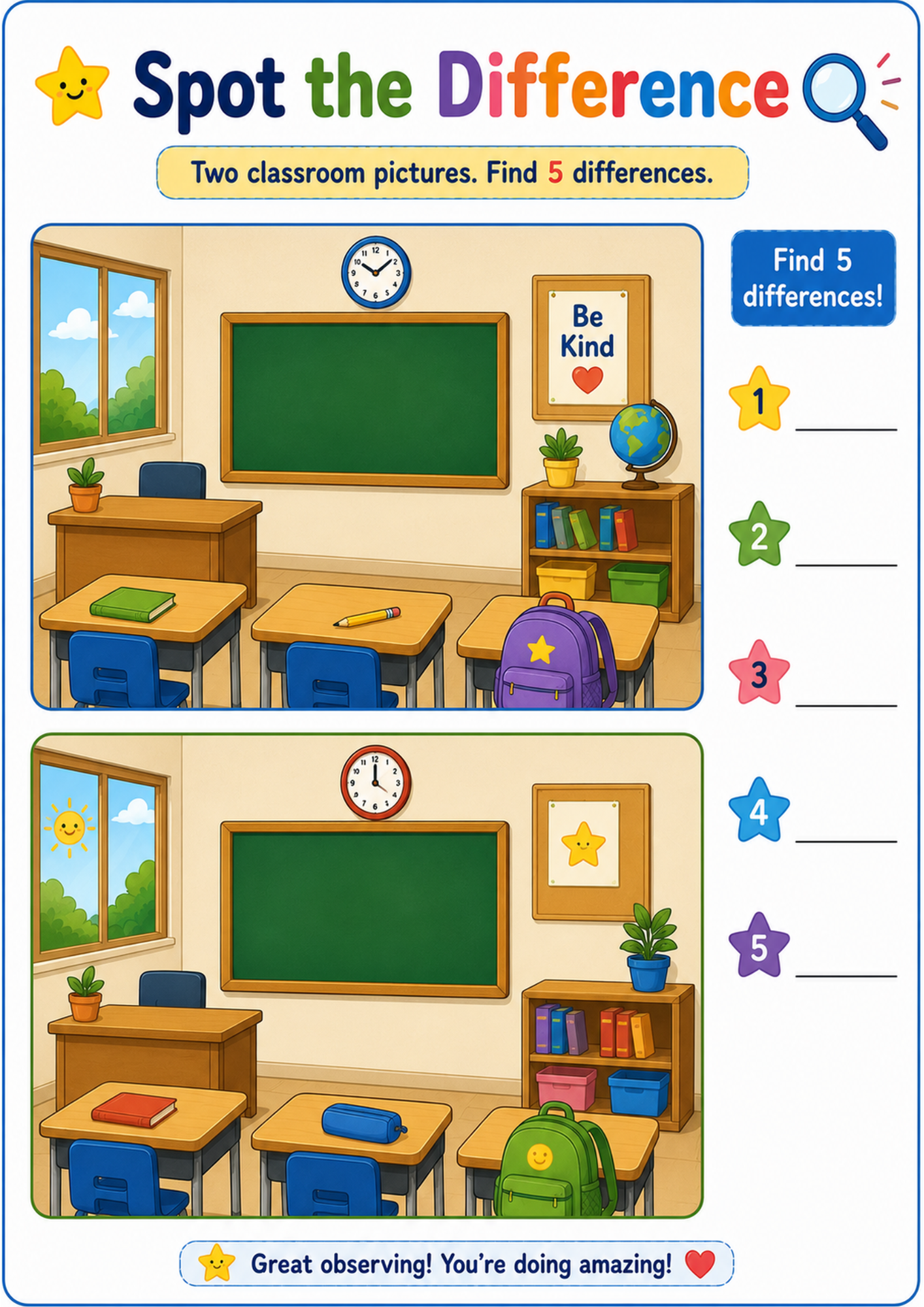 Spot the Difference β preview from the Main Learning Toolkit