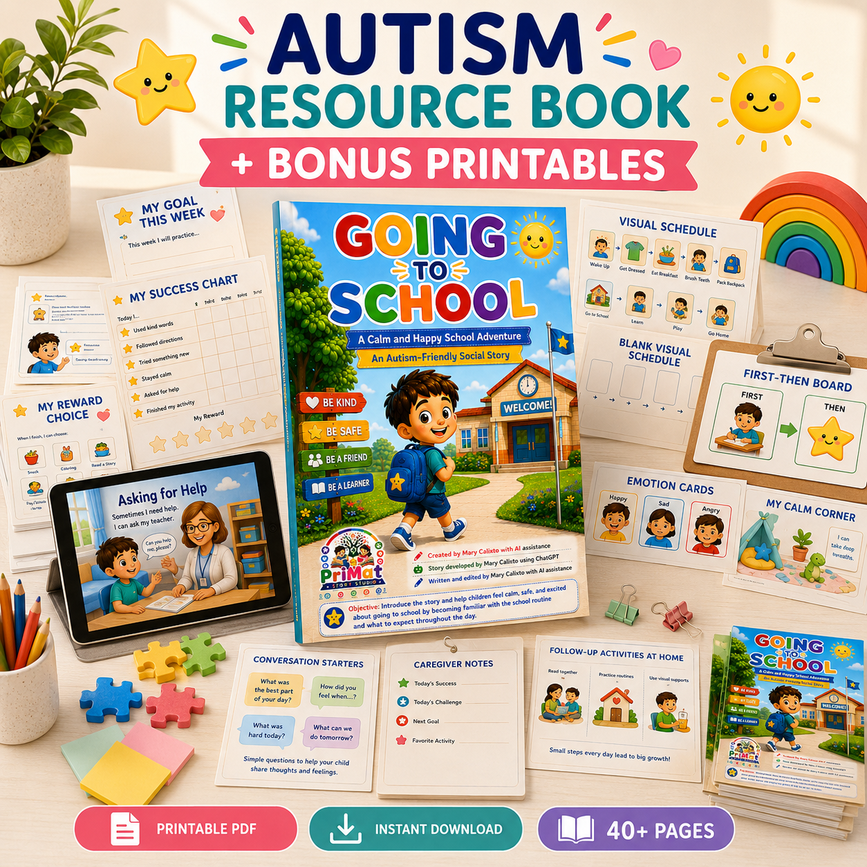 Autism Resource Book with bonus printables β Going to School