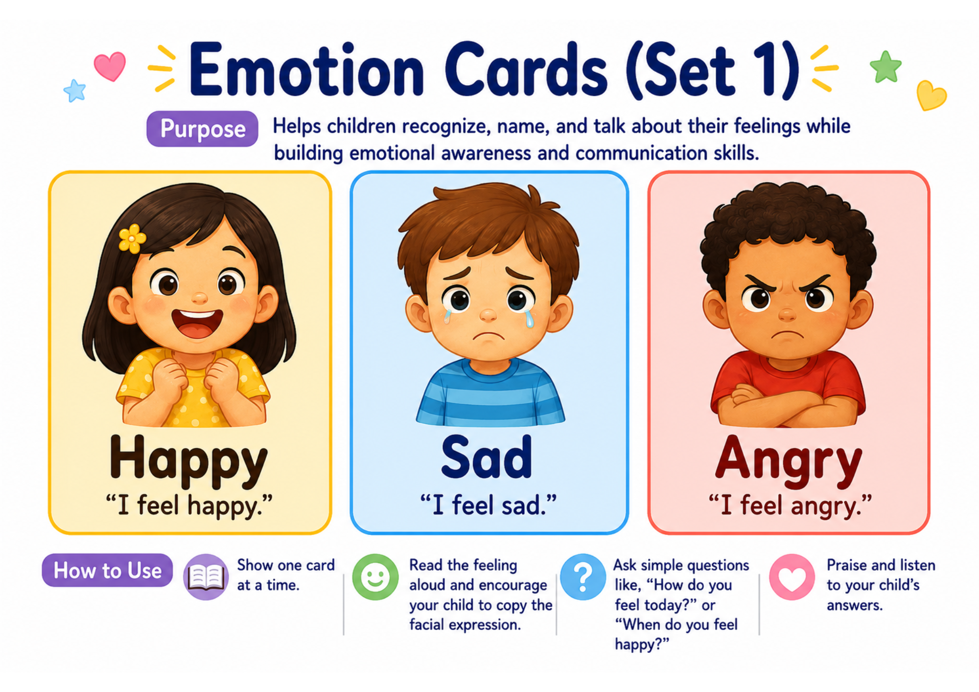 Emotion Cards (Printable Set) β preview from the Bonus Printable Toolkit