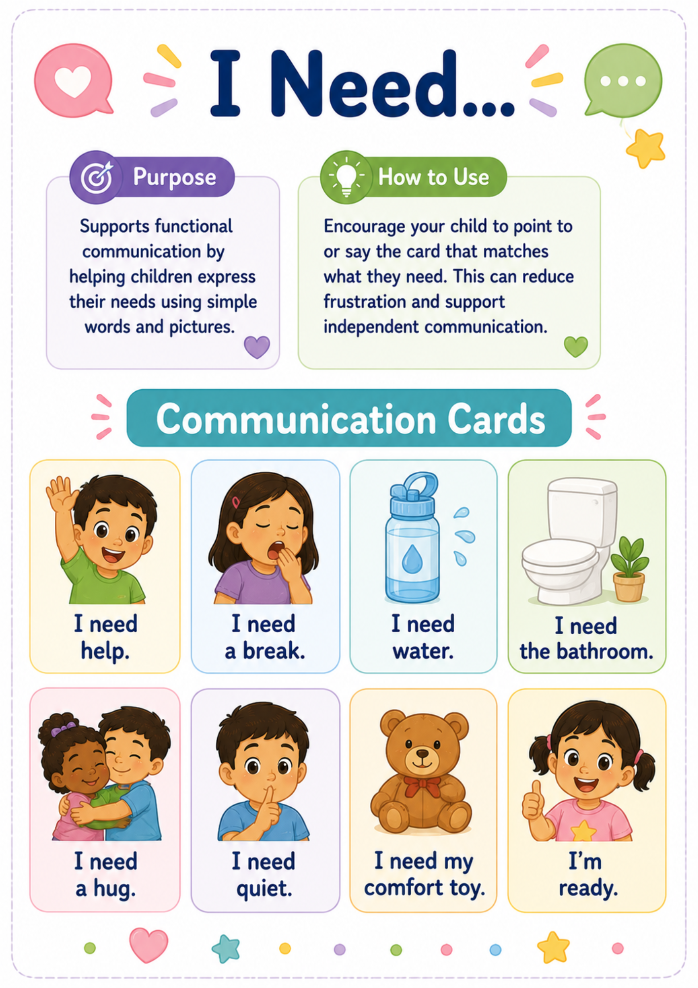 Communication Cards (Printable Set) β preview from the Bonus Printable Toolkit